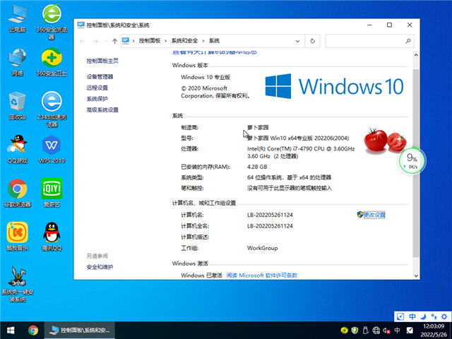 萝卜家园 Win10 64位 稳定专业版 v2022.06